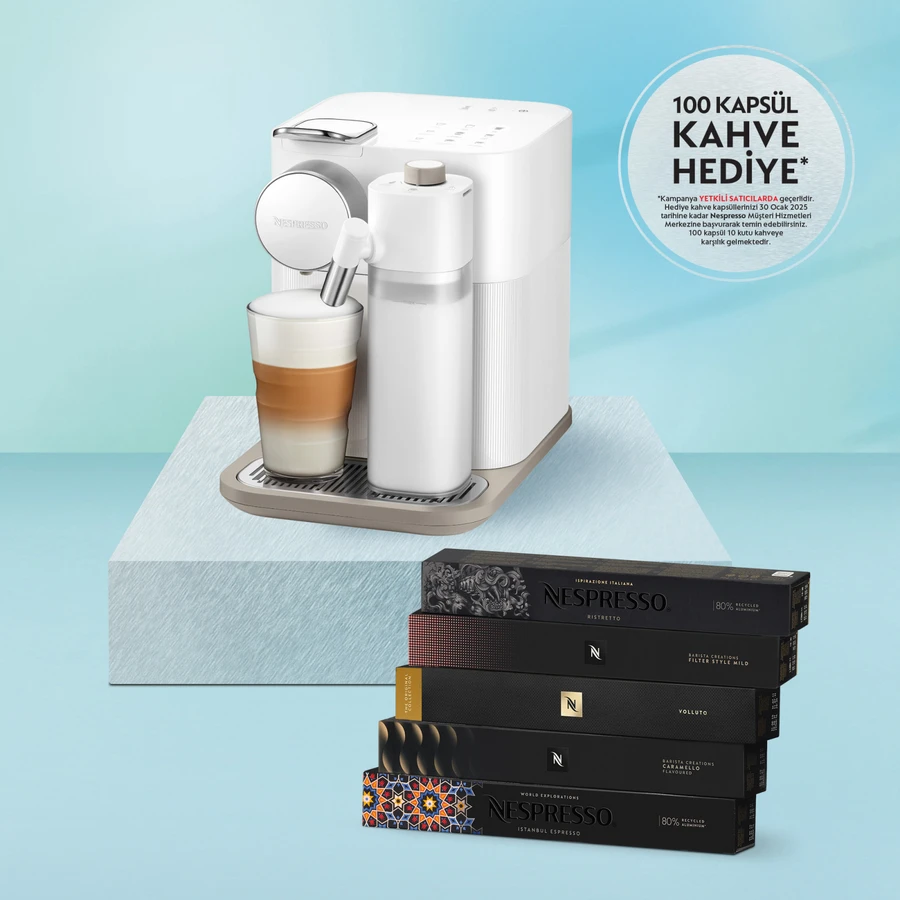 Nespresso F541 Gran Latissima Süt Çözümlü Kahve Makinesi, Beyaz