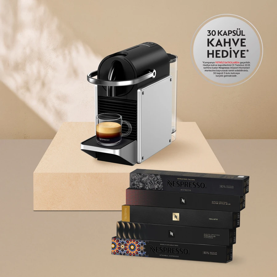 Nespresso D62 Pixie Gümüş Kahve Makinesi