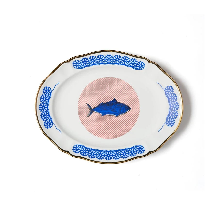 Bitossi Home Bel Paese Fish Porselen Oval Tabak 34 cm