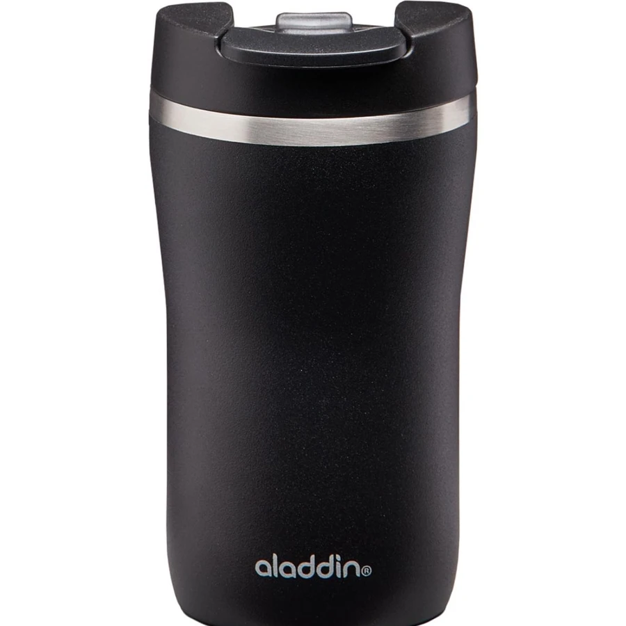 Aladdin Cafe Thermavac Leak-Lock Siyah Paslanmaz Çelik El Termosu Kupa 0.25 Lt