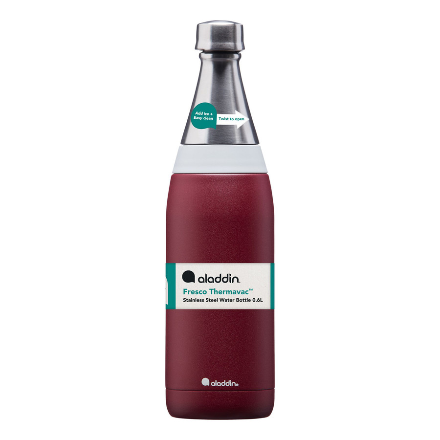Aladdin Fresco S.Steel Water B. Burgundy Red 0.6 Litre