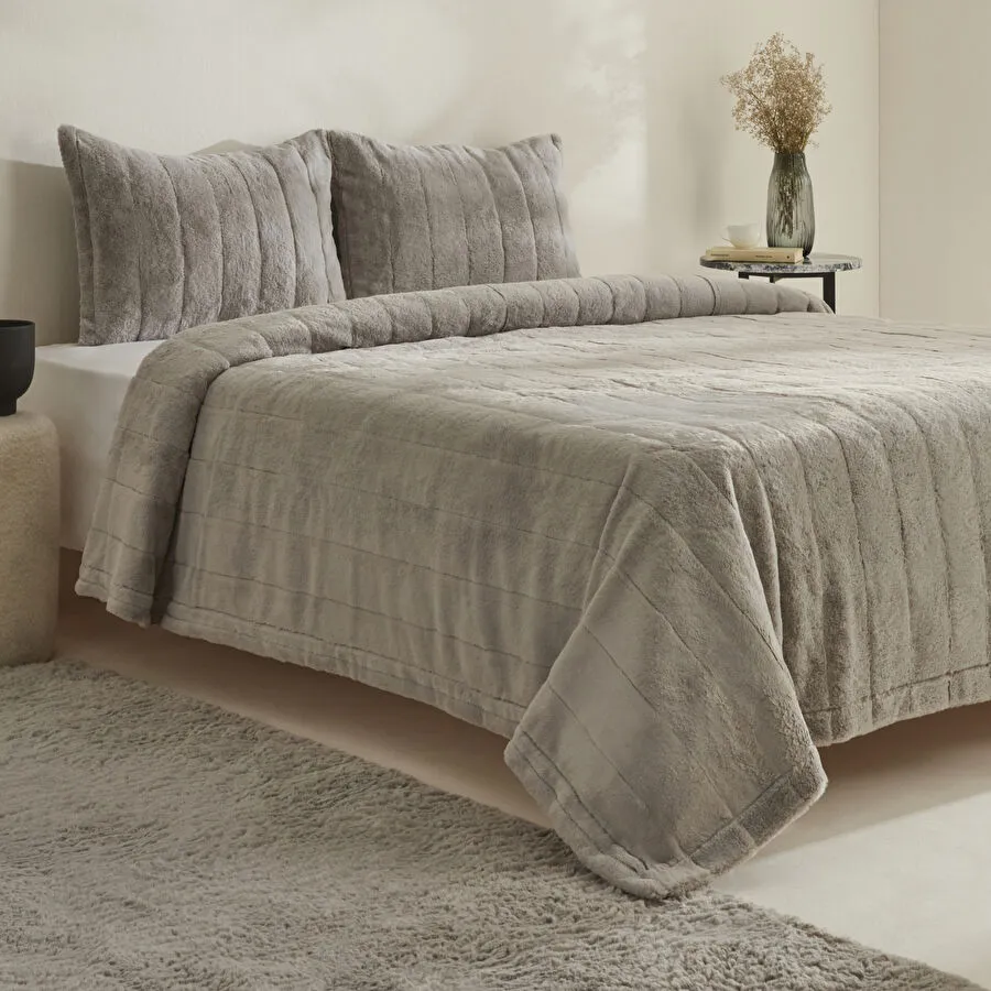 Karaca Home Robles Çift Kişilik Yatak Örtüsü Seti Gri