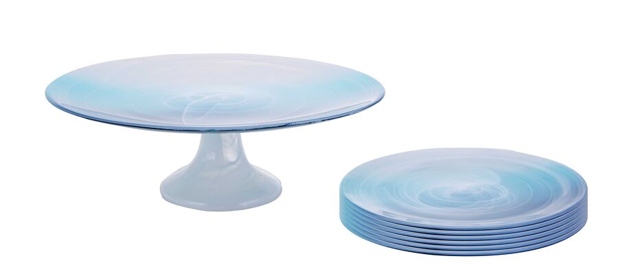 Karaca Blue Wave Tatlı Kutu/Pasta Takımı