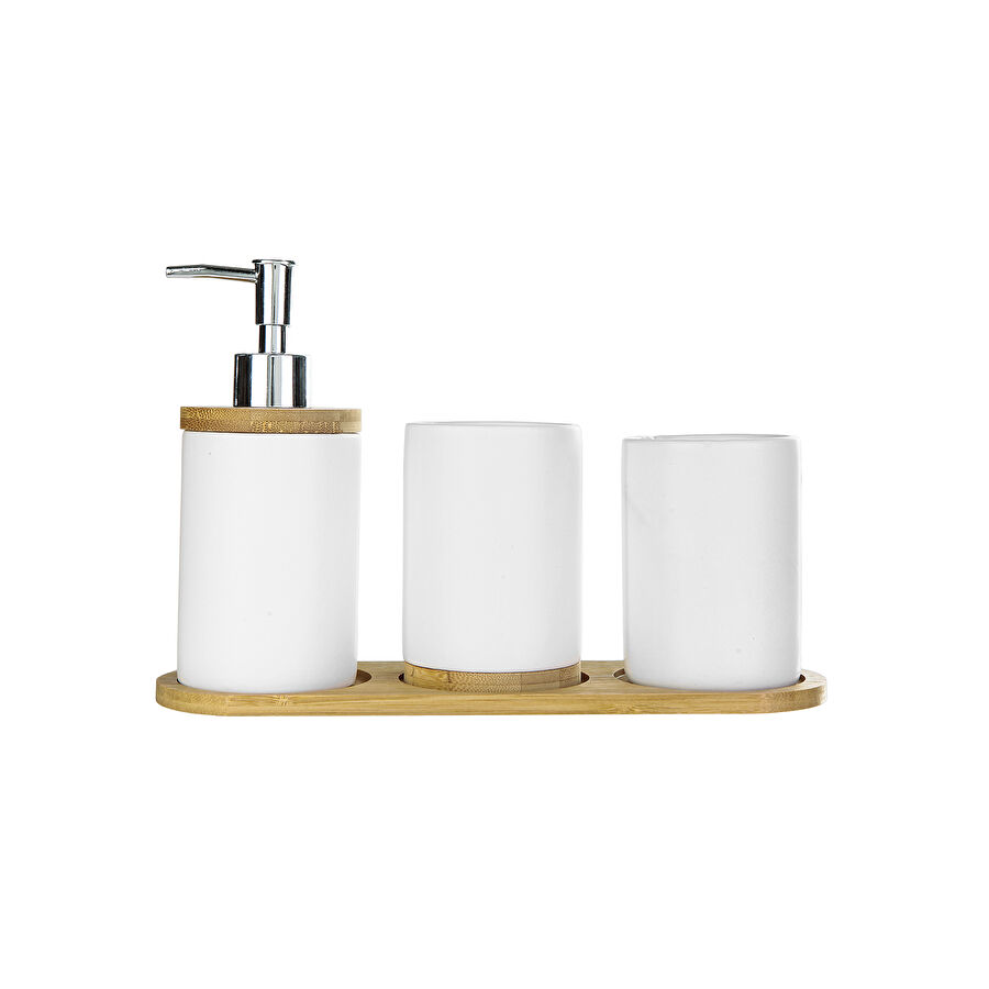 Karaca Nature Dolomite Beyaz 3lü Banyo Seti 