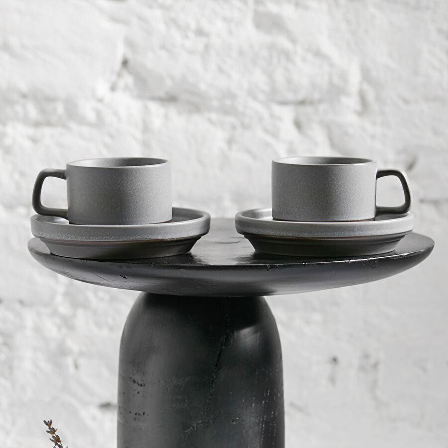 Karaca Stone Grey 2 Kişilik Kahve Fincanı Takımı