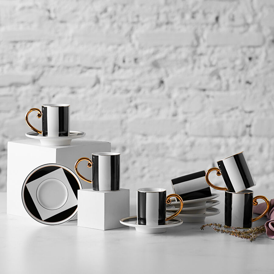 Karaca Tetragon 6 Kişilik Kahve Fincan Takımı