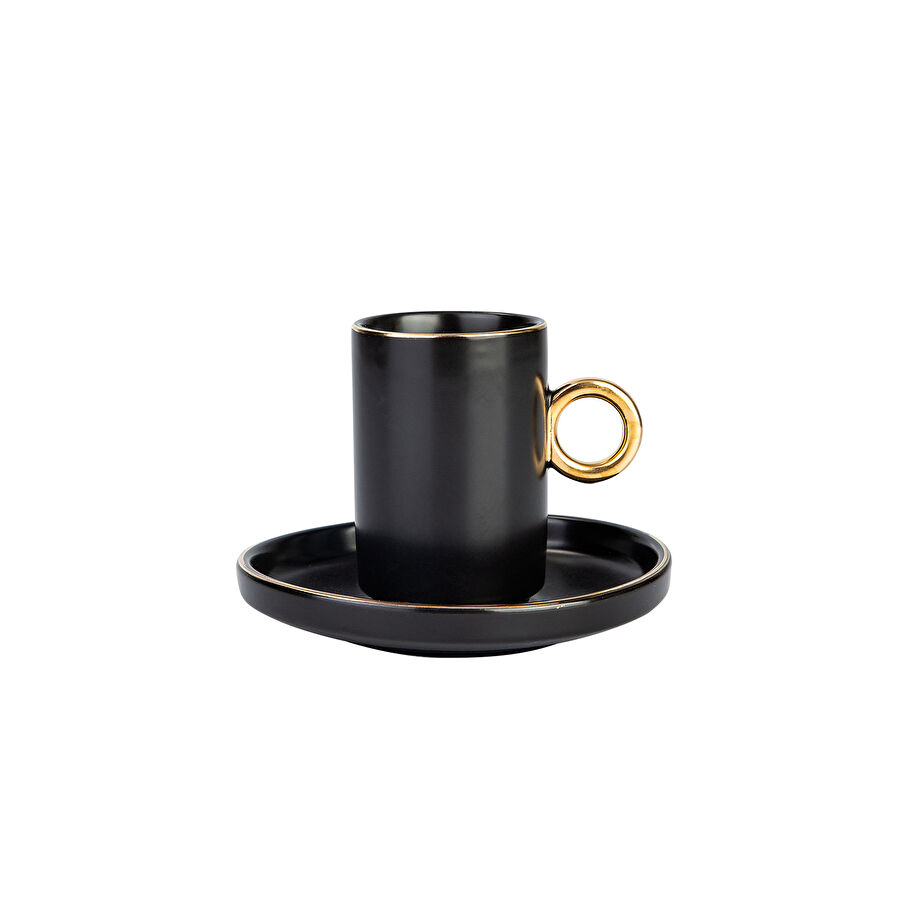 Karaca Tubo Siyah 6 Kişilik Kahve Fincanı