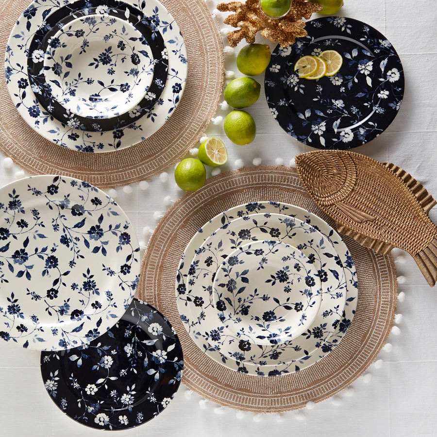 Karaca Vintage Daisy 24 Parça 6 Kişilik Porselen Yemek Takımı