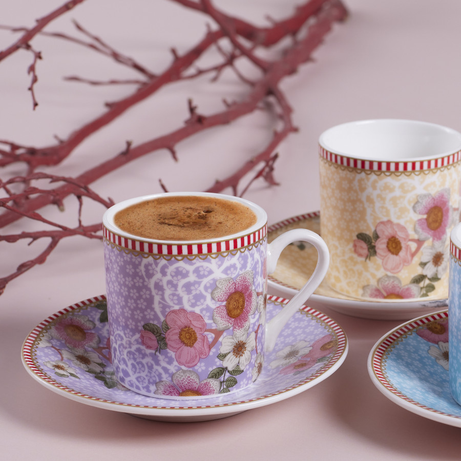 Karaca Diyara Asorti 6 Kişilik Kahve Fincanı Takımı 80 ml