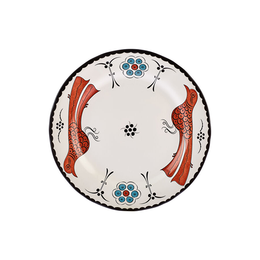 Karaca Paye Selçuklu Serisi Kuşlu Porselen Servis Tabağı 26 cm
