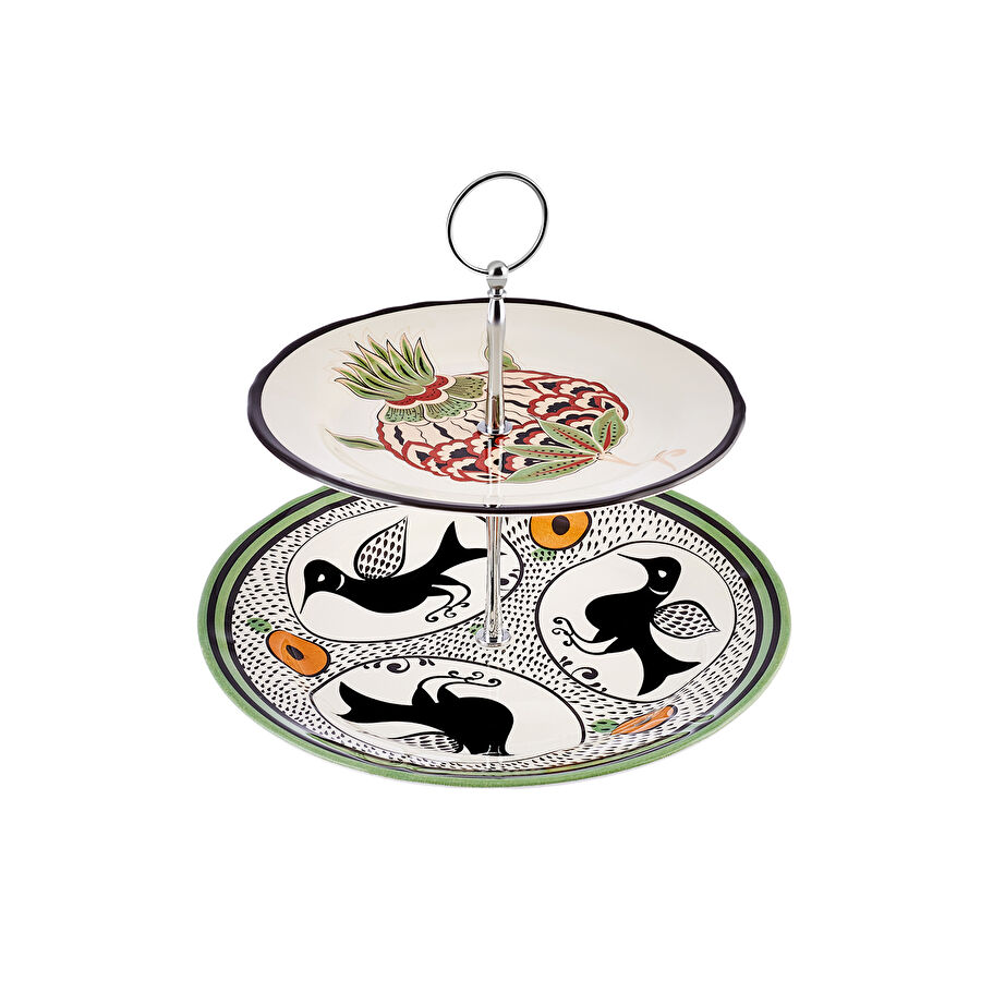 Karaca Paye Selçuklu Serisi Enginarlı Katlı Porselen Kurabiyelik 17 cm