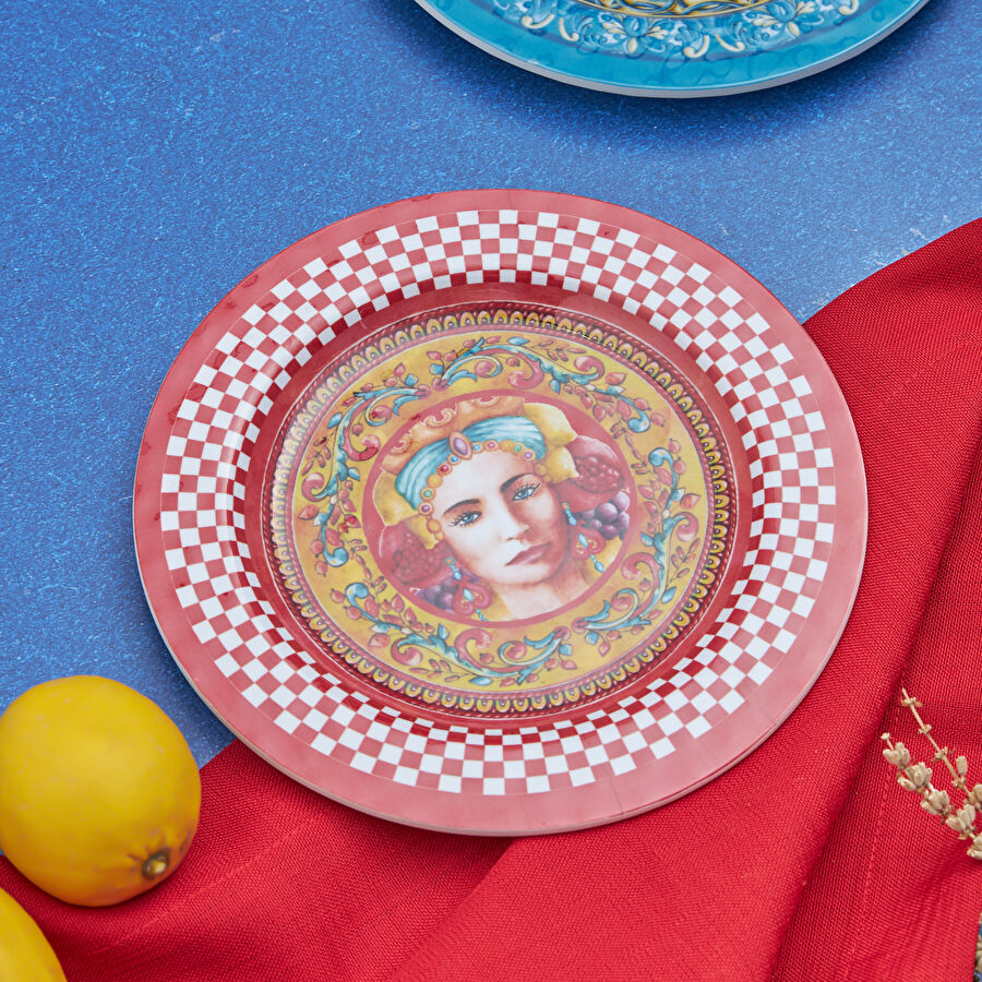 Karaca Letizia Red Woman Pasta Tabağı 21,5 cm
