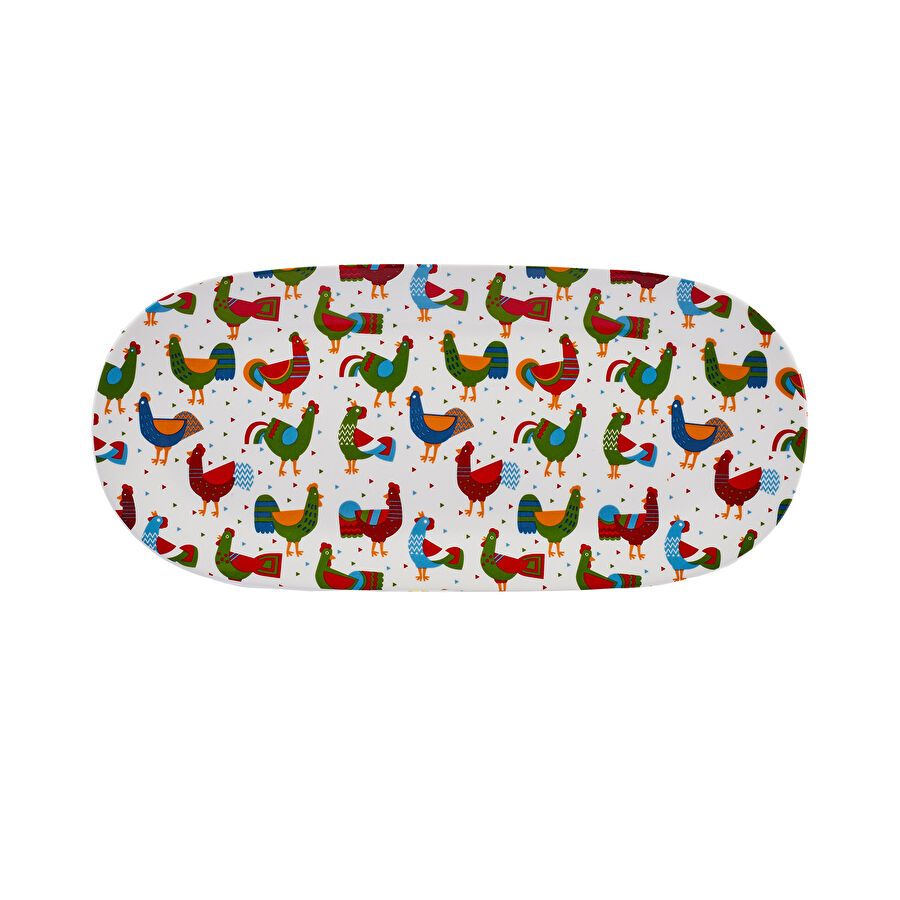 Karaca Kışa Hazırlık Horoz Büyük Kayık Tabak 34 cm