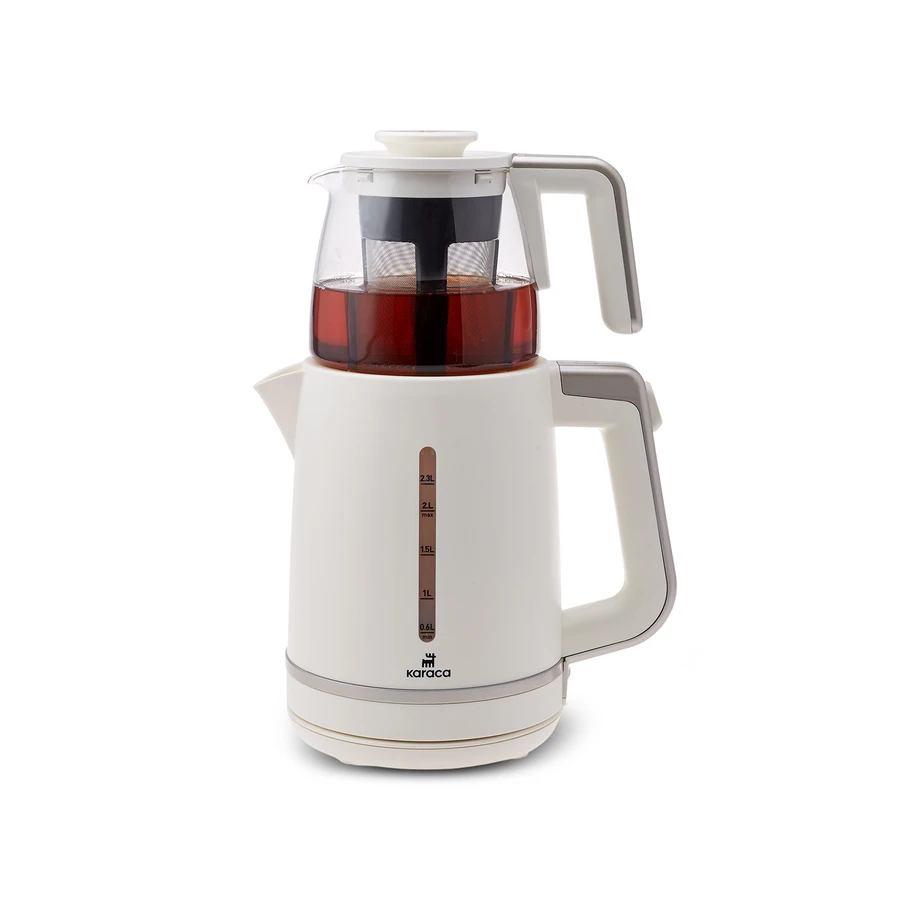 Karaca Maxi Tea XL 2in1 Cam Demlikli Çay Makinesi ve Kettle Mulberry
