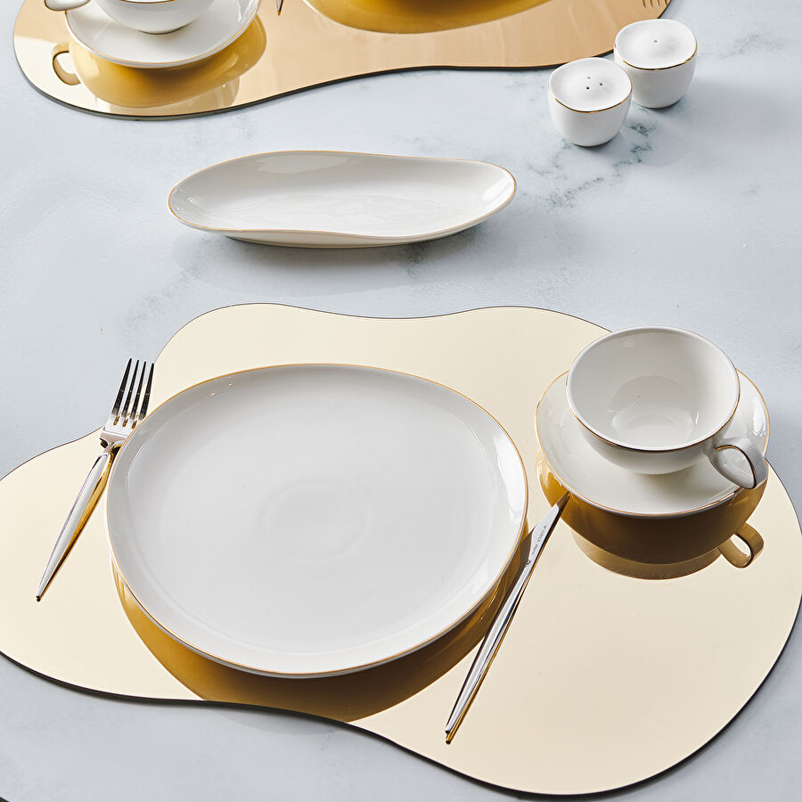 Karaca Streamline Middle Gold 28 Parça 6 Kişilik Kahvaltı/Servis Takımı