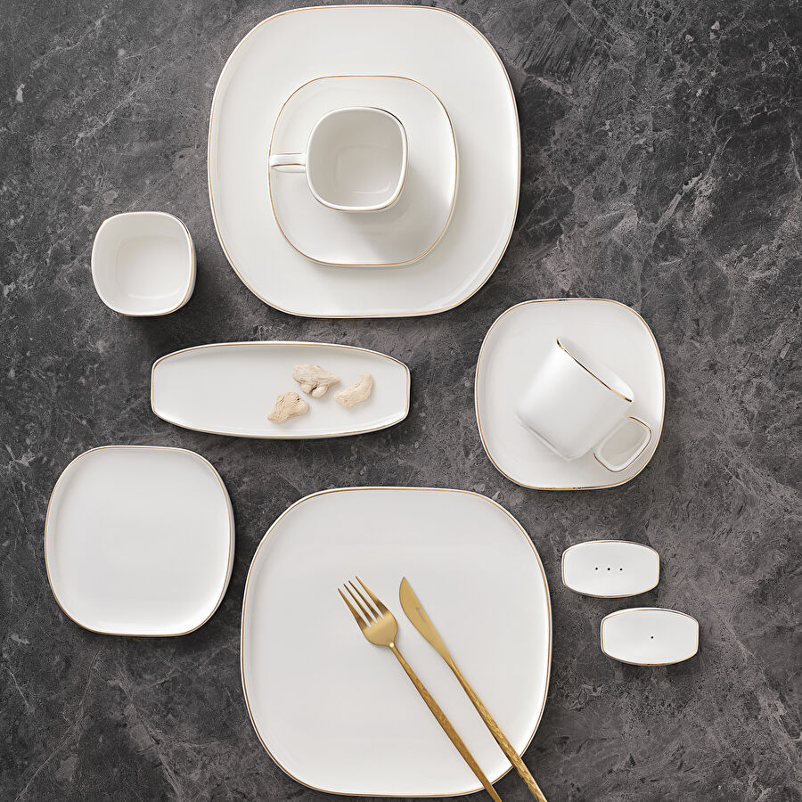 Karaca Plato Streamline 28 Parça 6 Kişilik Kahvaltı/Servis Takımı Gold