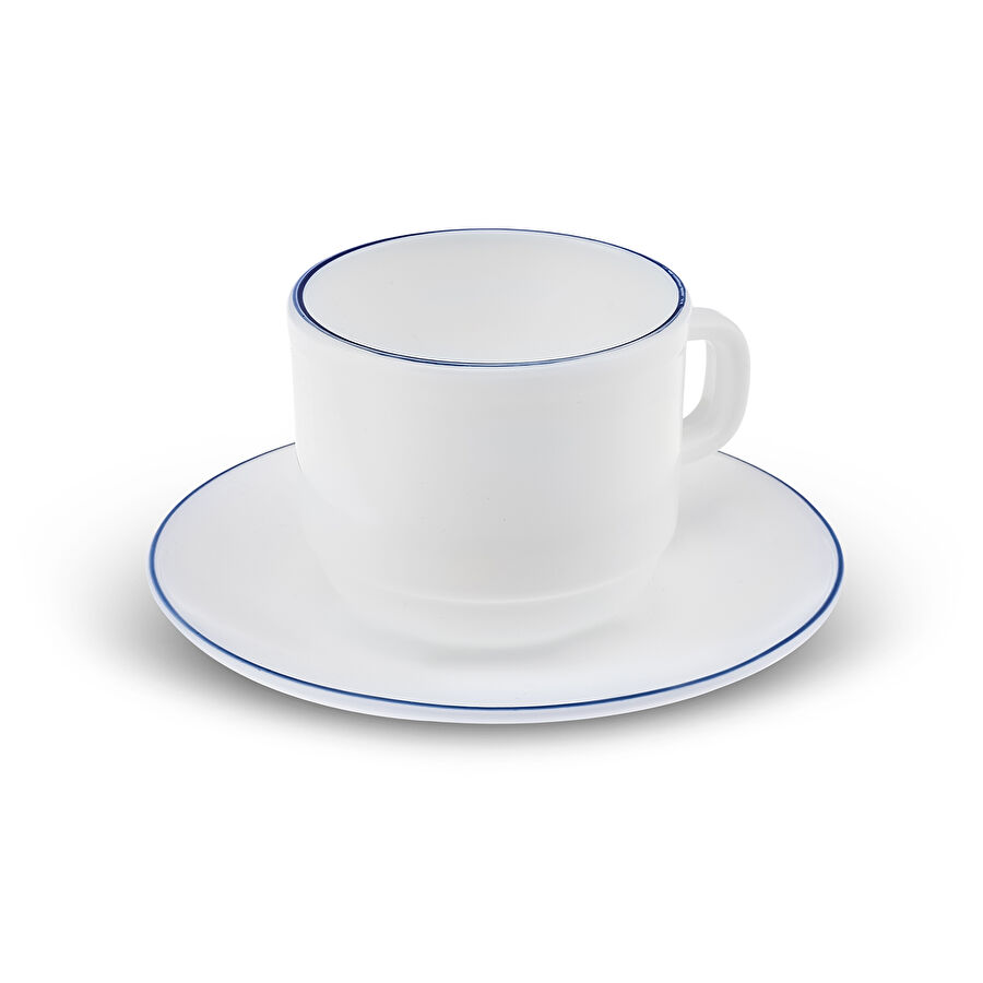 Karaca Milano Opal Cam Blue Rim Tek Kişilik Çay Fincan Seti