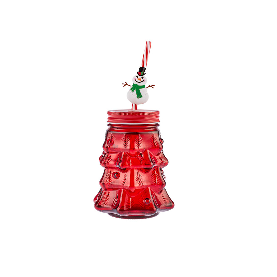 Karaca New Year Tree Kapaklı Kırmızı Kupa 550 ml