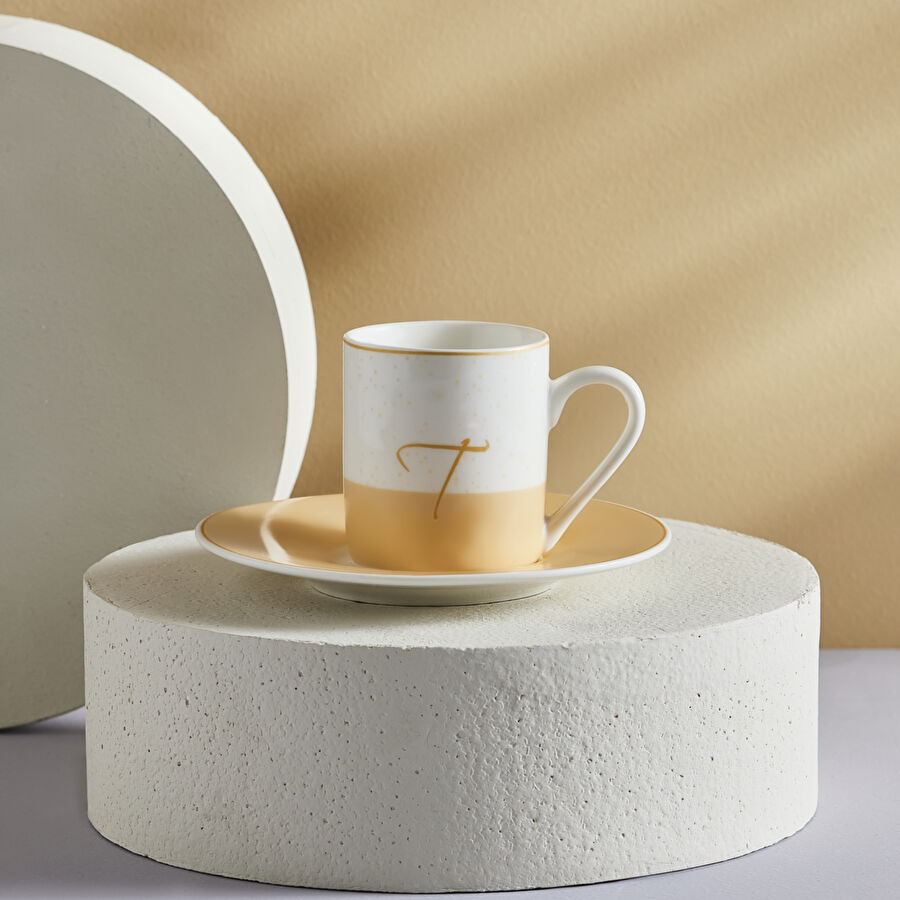 Karaca T Harfli Tek Kişilik Porselen Kahve Fincanı 100 ml