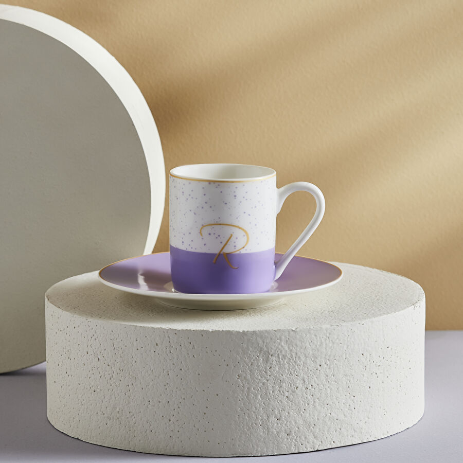 Karaca R Harfli Tek Kişilik Porselen Kahve Fincanı 100 ml