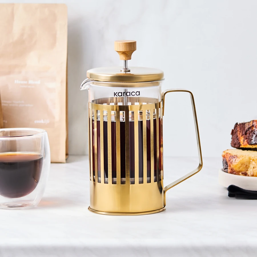Karaca Stripe Borosilikat Cam French Press 600 ml