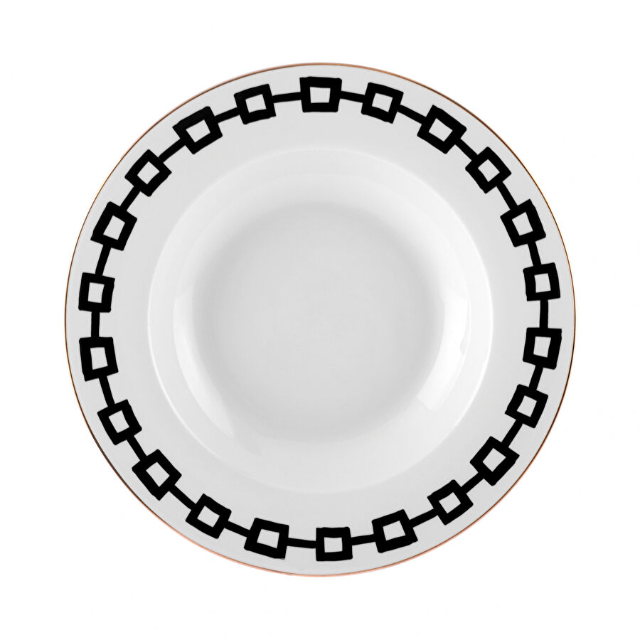 Karaca Monstera Zincir Porselen Çukur Tabak 22 cm