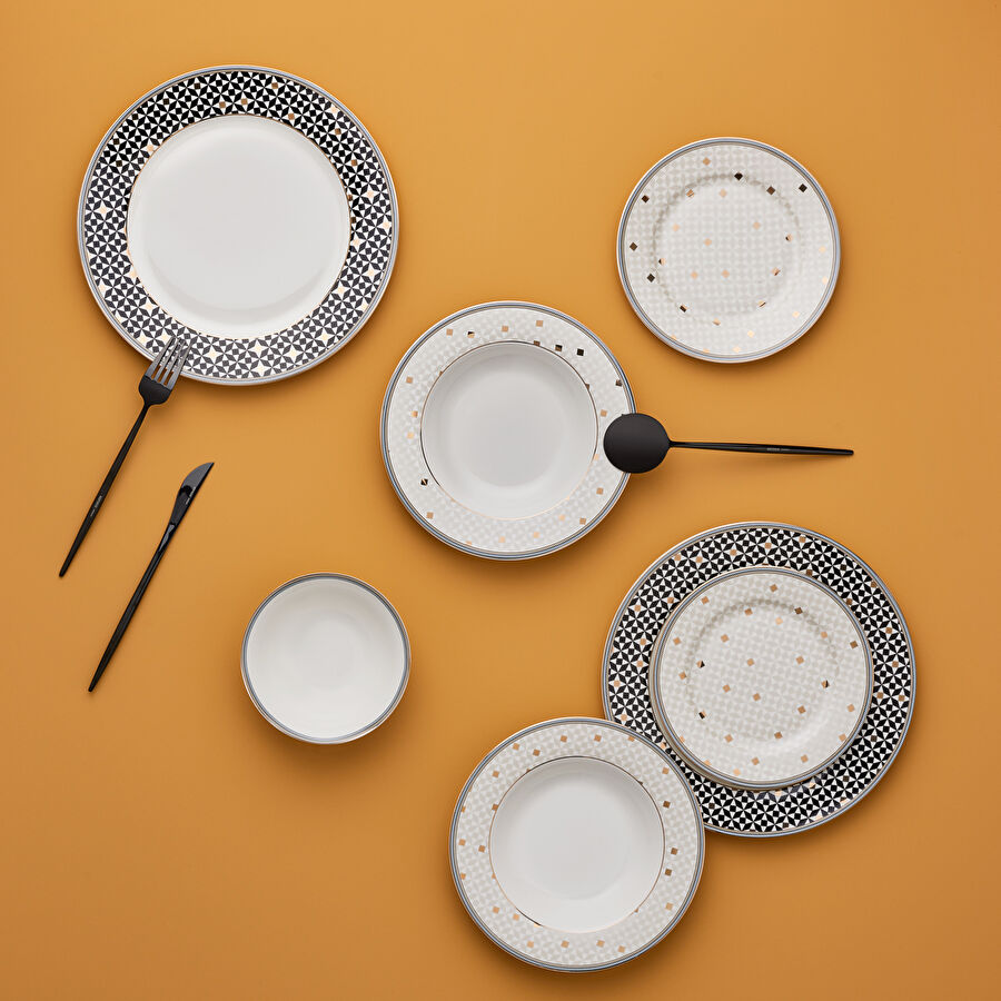 Karaca Alessa Porselen 24 Parça 6 Kişilik Yemek Takımı