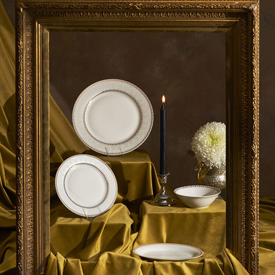 Karaca Cumhuriyet Yüzyılı Devin Porselen 24 Parça 6 Kişilik Yemek Takımı