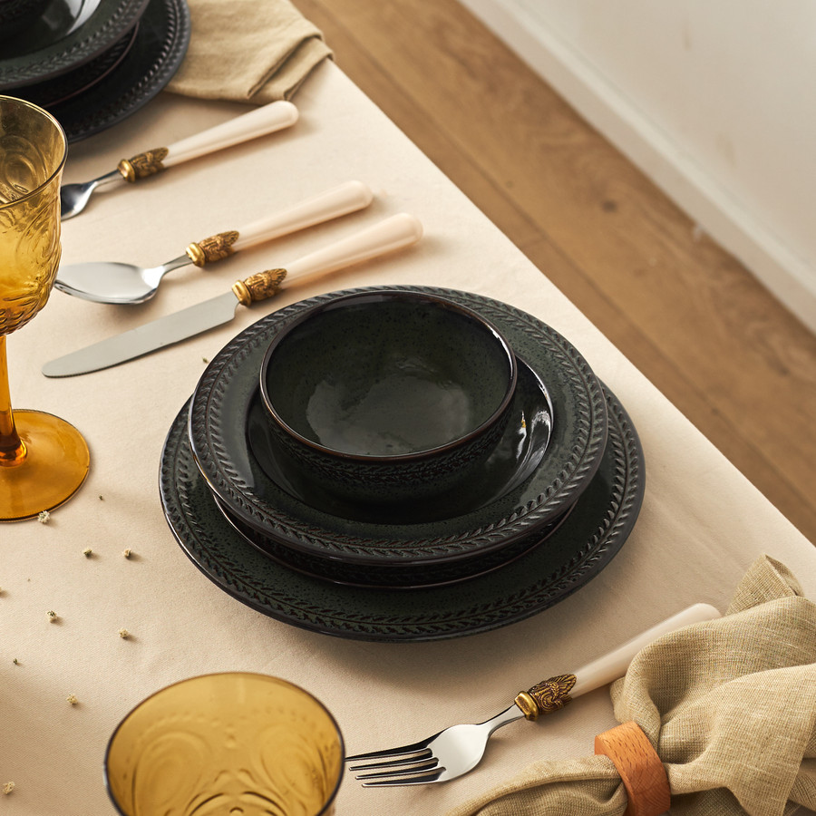 Karaca Başak Reaktif Stoneware 24 Parça 6 Kişilik Yemek Takımı