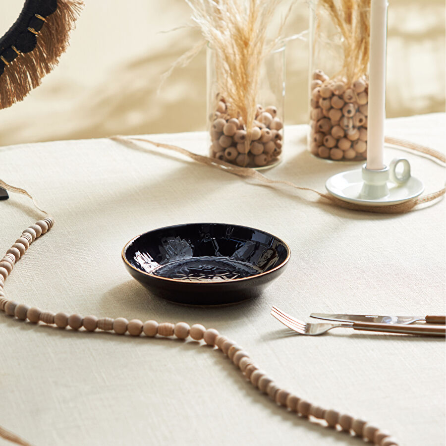 KARACA CALVIN SİYAH ÇUKUR TABAK 18 CM