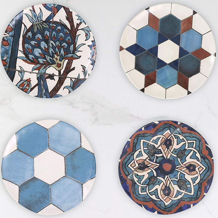 KARACA REFİKA'DAN SADE ÇİNİ 4'LÜ SERVİS TABAĞI SETİ 25 CM