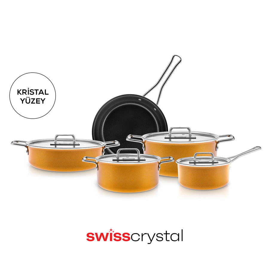 Karaca Swiss Crystal Mastermaid 9 Parça Tencere Seti Yellow