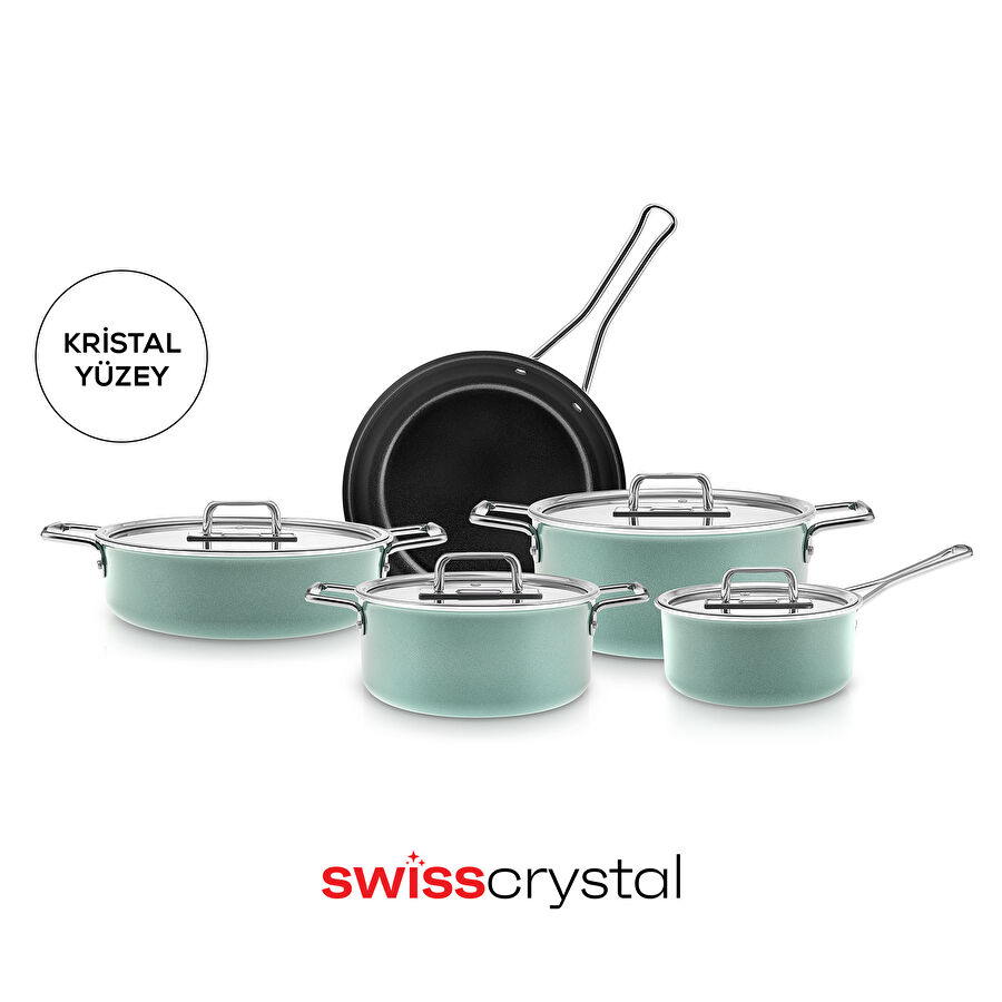 Karaca Swiss Crystal Mastermaid 9 Parça Tencere Seti Cabbage Green