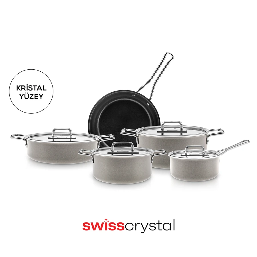 Karaca Swiss Crystal Mastermaid 9 Parça Tencere Seti Beige