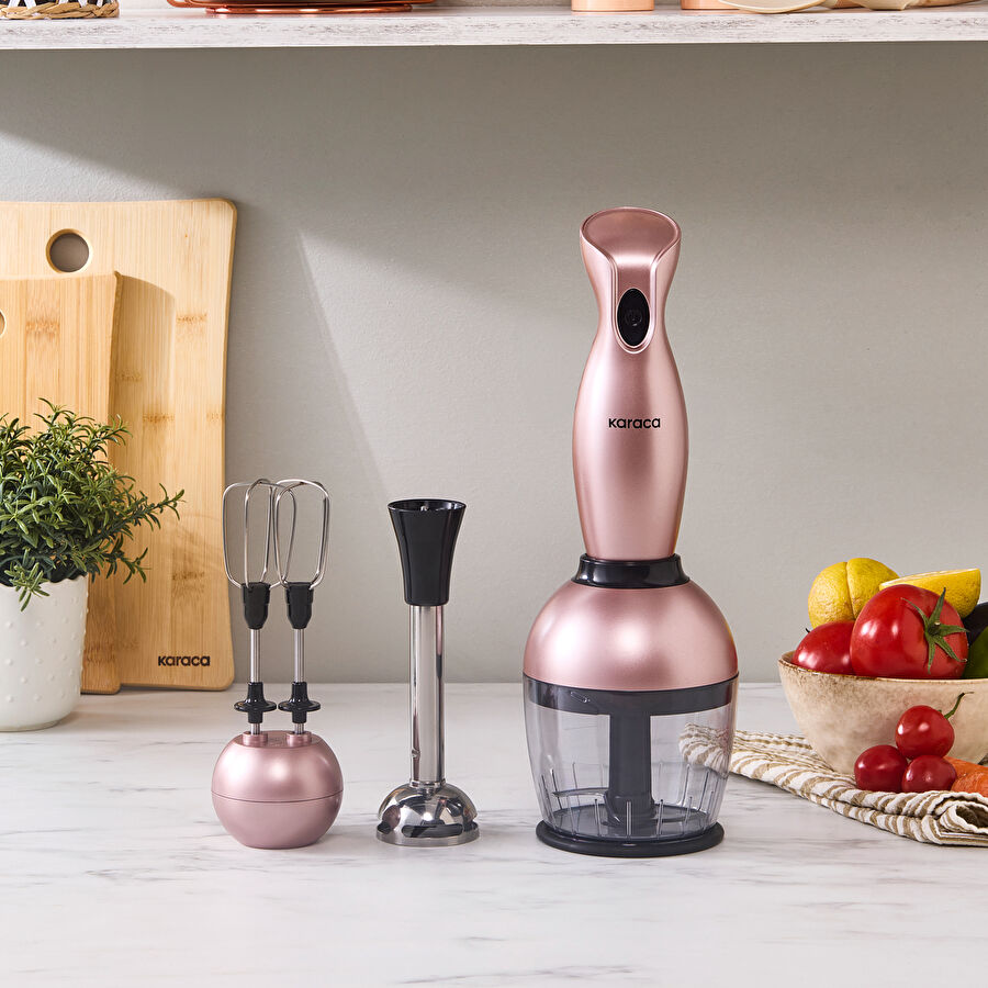 Karaca Pro- Midi Plus 3'lü Blender Set Rosegold 1000w