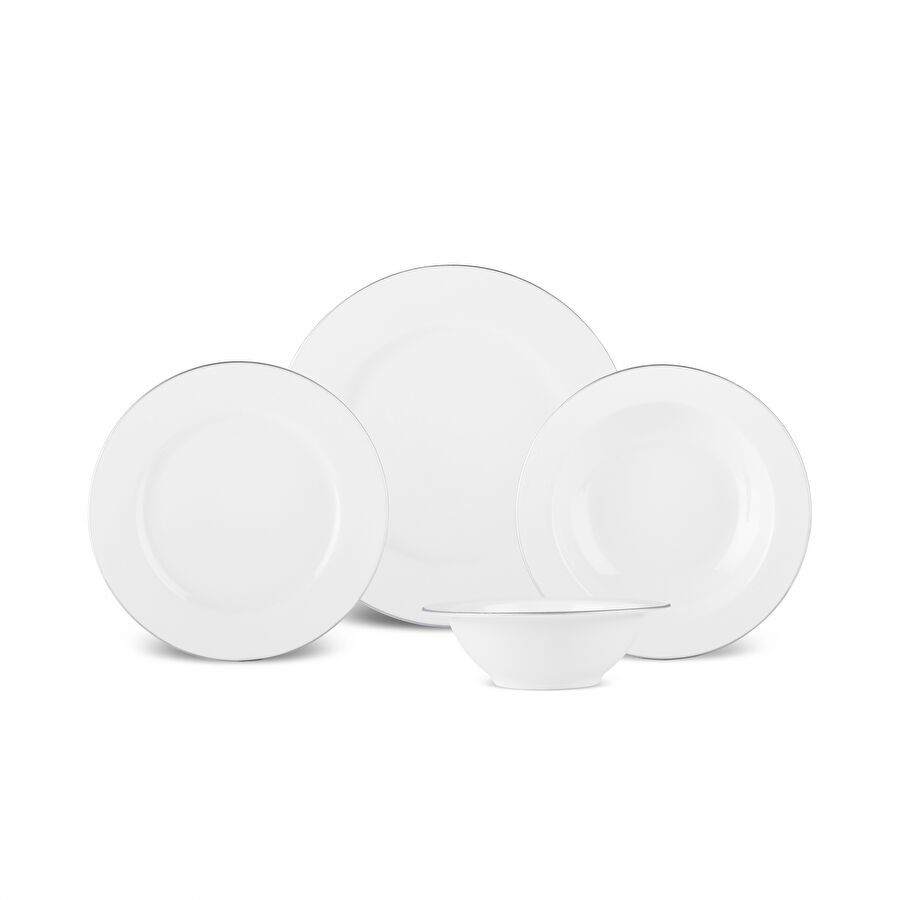 Karaca Eva 24 Parça 6 Kişilik Yemek Takımı Platin