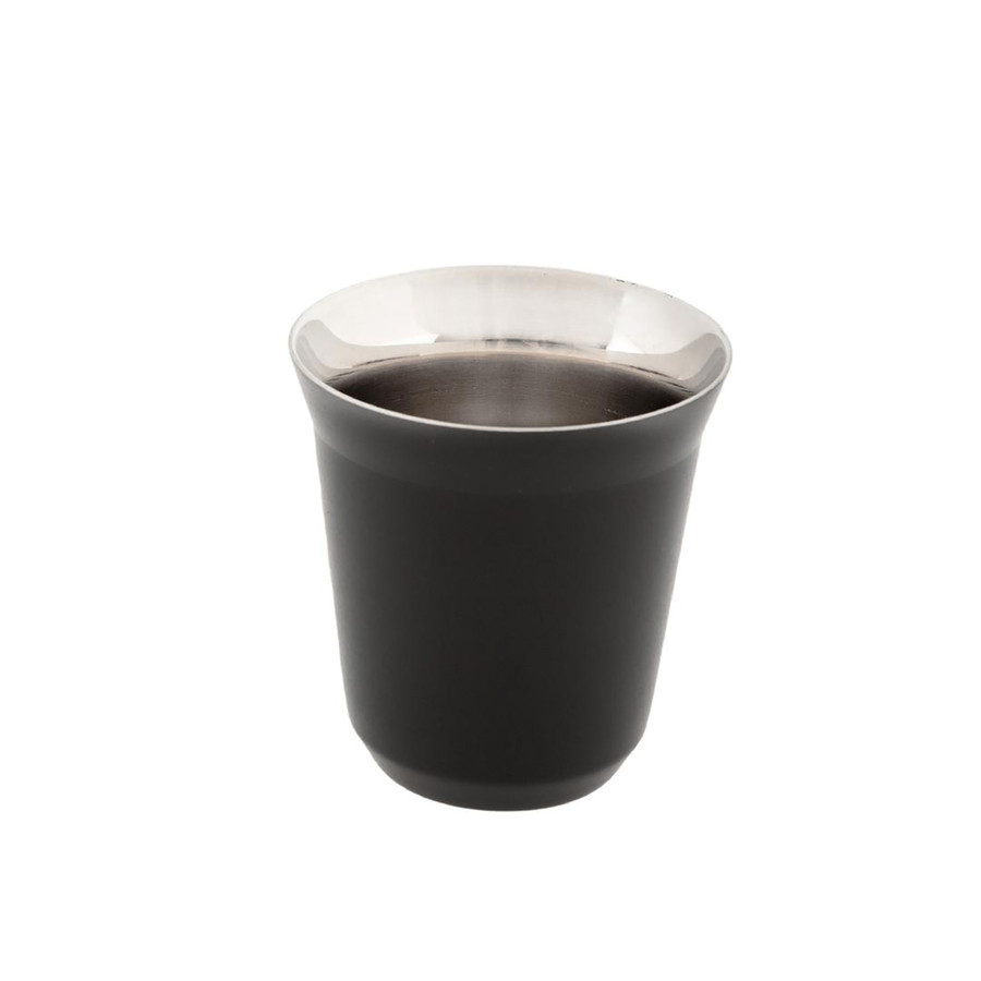 Jumbo Glory 7 Double Wall Termo Çelik 2'li Fincan Siyah 80 ml
