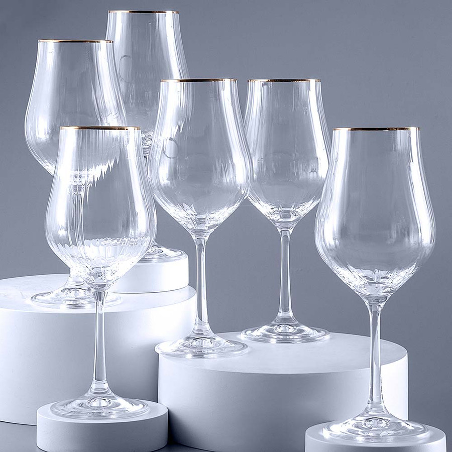 Jumbo Tulıpa Platin Kadeh 6'lı 350 Ml Ayaklı