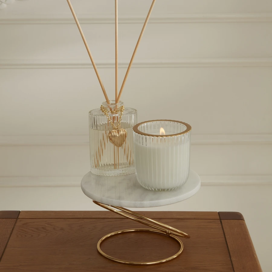 Karaca Home Angelina Mermer Dekoratif Mumluk Gold 17x9 cm