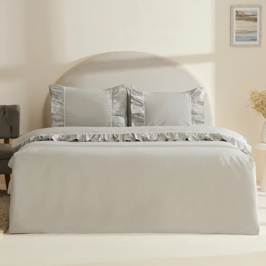 Karaca Home Viento %100 Pamuk Çift Kişilik Nevresim Takımı Gri