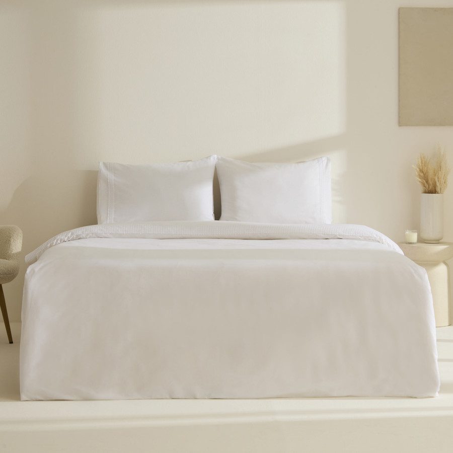 Karaca Home White Collection Fiorenza %100 Pamuk Çift Kişilik Nevresim Takımı Beyaz 