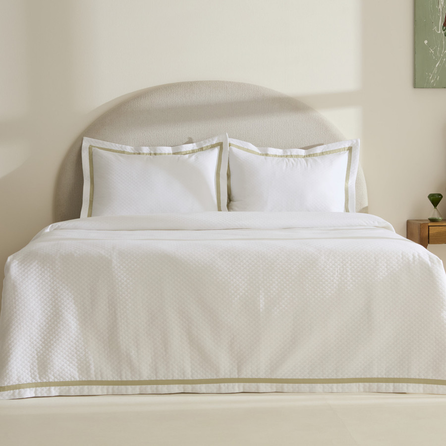 Karaca Home White Collection Doris %100 Pamuk Çift Kişilik Yatak Örtüsü Takımı Adaçayı