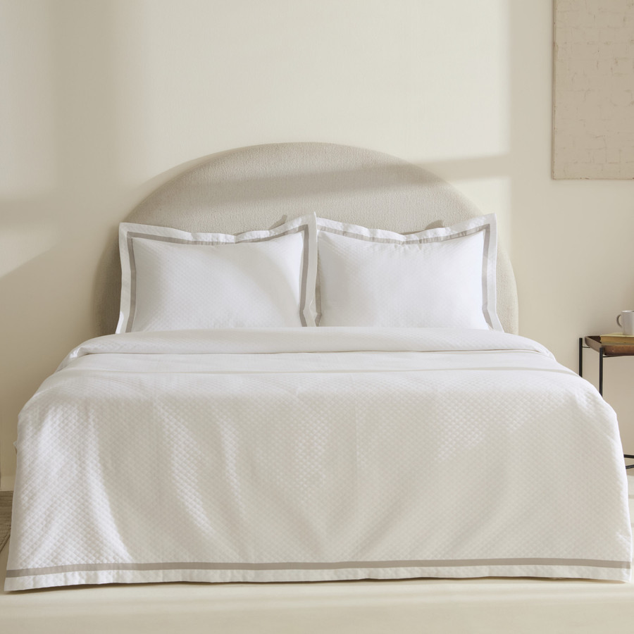 Karaca Home White Collection Doris %100 Pamuk Çift Kişilik Yatak Örtüsü Takımı Gri