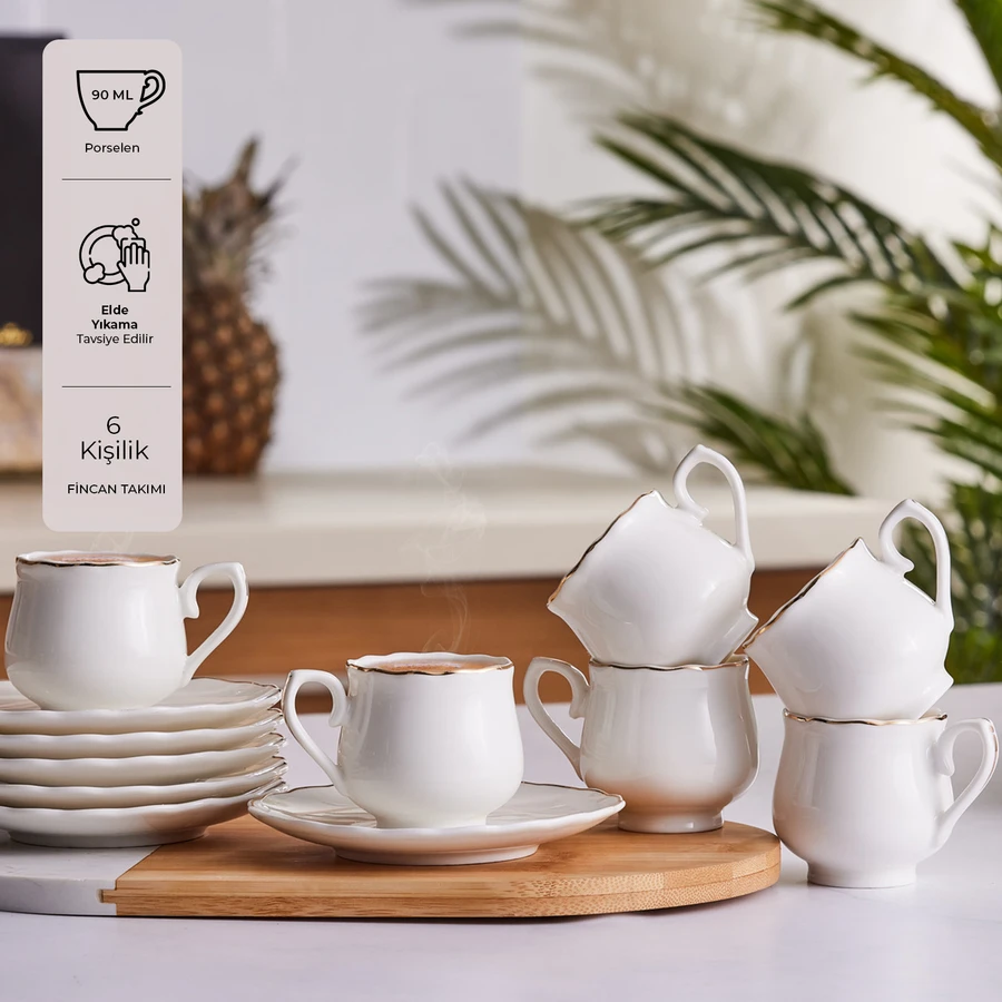 Emsan Beykoz 6 Kişilik Kahve Fincanı Takımı 90 ml