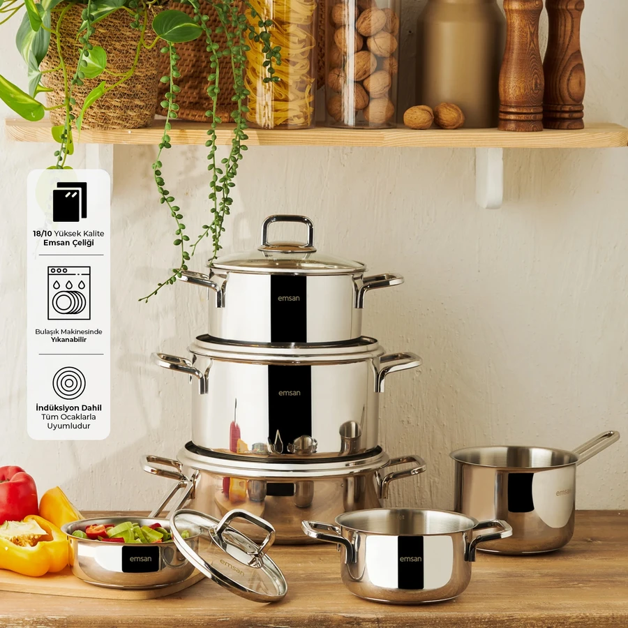 Emsan Cocinero 10 Parça Çelik Çeyiz Seti