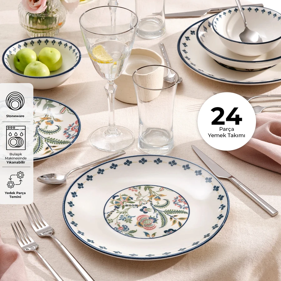 Emsan Kelsey 24 Parça 6 Kişilik Yemek Takımı