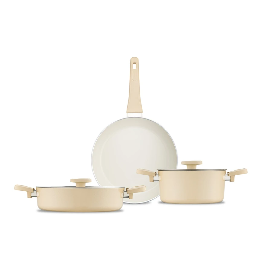 Jumbo Swiss Crystal Dark Cream 5 Parça Tencere Seti