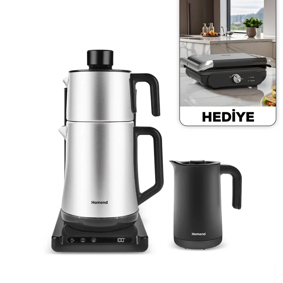 Homend Smart Royaltea Plus 1781H 2 in 1 Inox Otomatik Çay ve Türk Kahve Makinesi Wifi