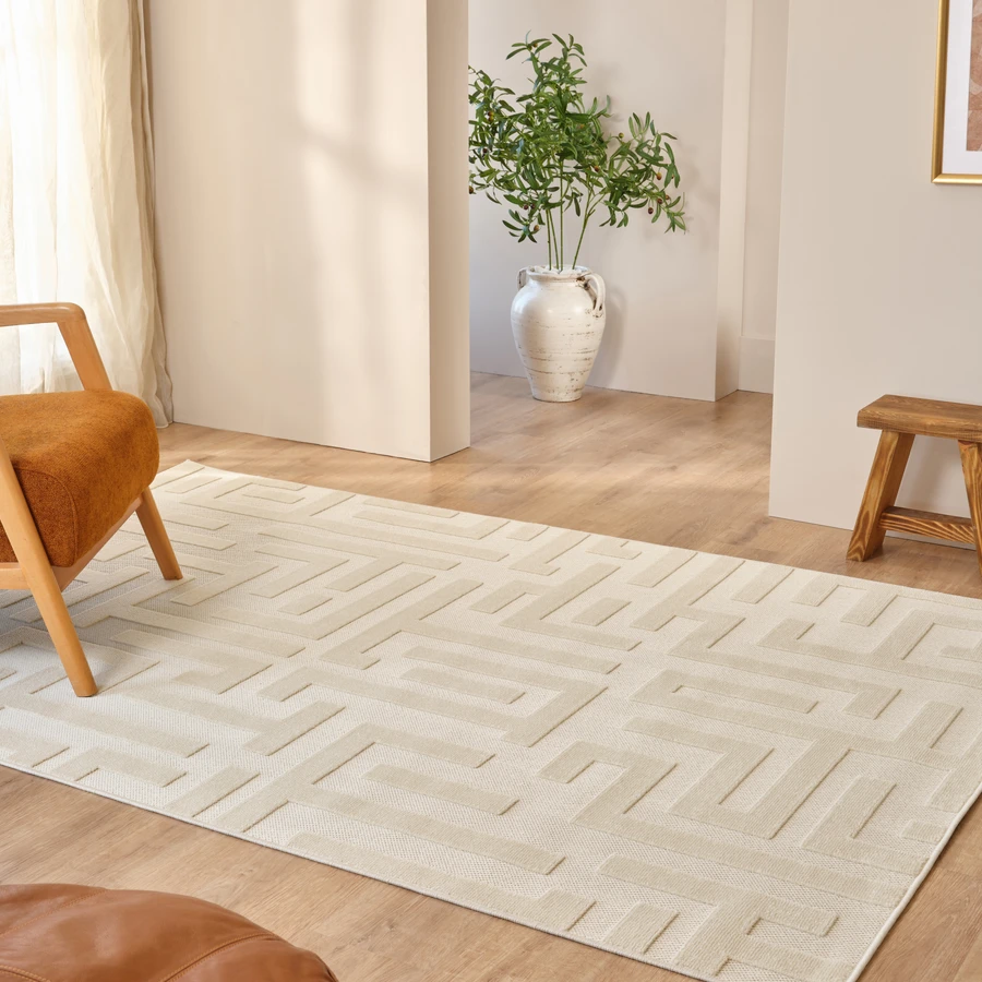 Kaşmir Halı İskandinav Roar White 80x300 cm
