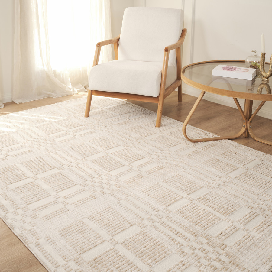  Kaşmir Halı 7/24 İskandinav Velar Bej 200x290 cm